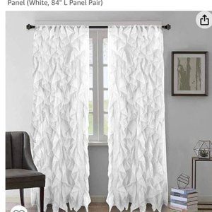 COPY - Shabby Chic Ruffled Sheer Curtains, 2 Pairs/4 Panels